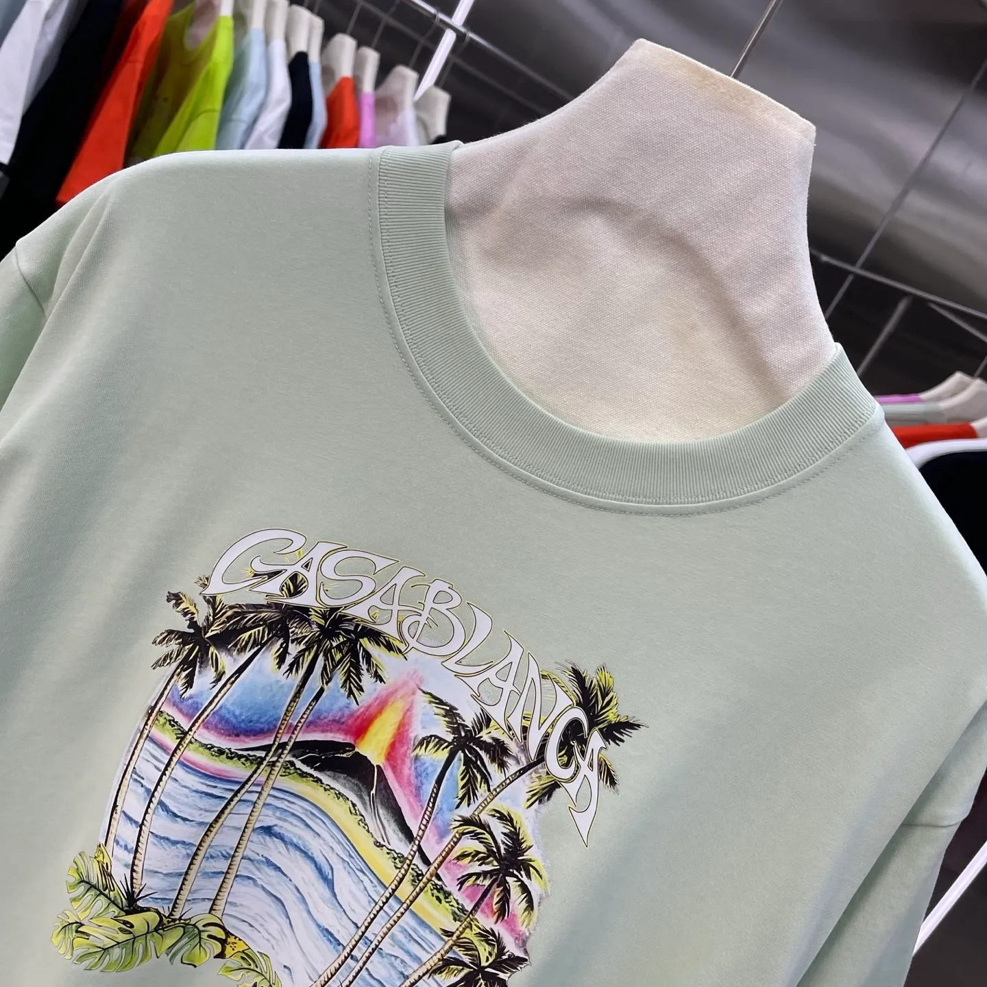 New Arrival Casablanca Classic Series T ～ ， ， 。 ， Classic ， In Stock ！ ：White Black Light Green Light Blue Pink（5 ） Size：S M L XL XXL